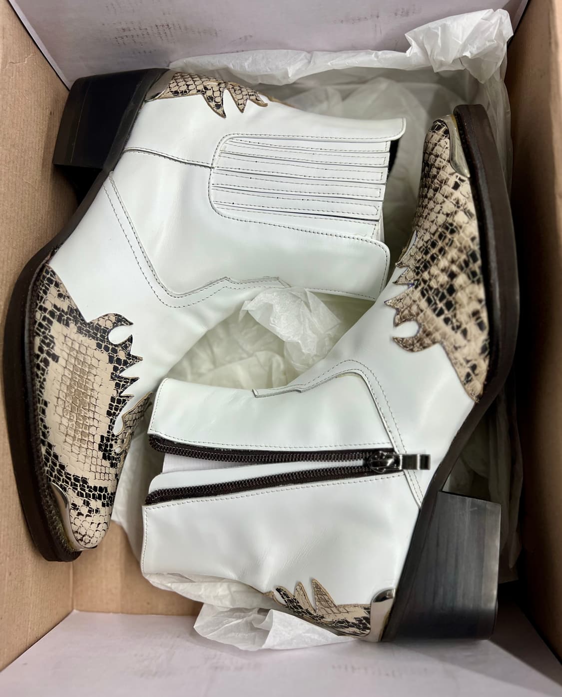 화이트 뱀피 웨스턴부츠 245 상품이미지9