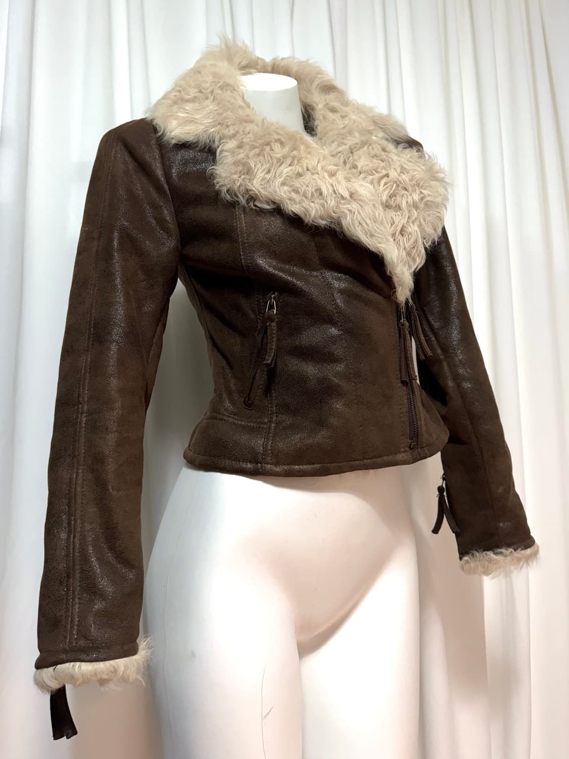 Brown shearling jacket 상품이미지1
