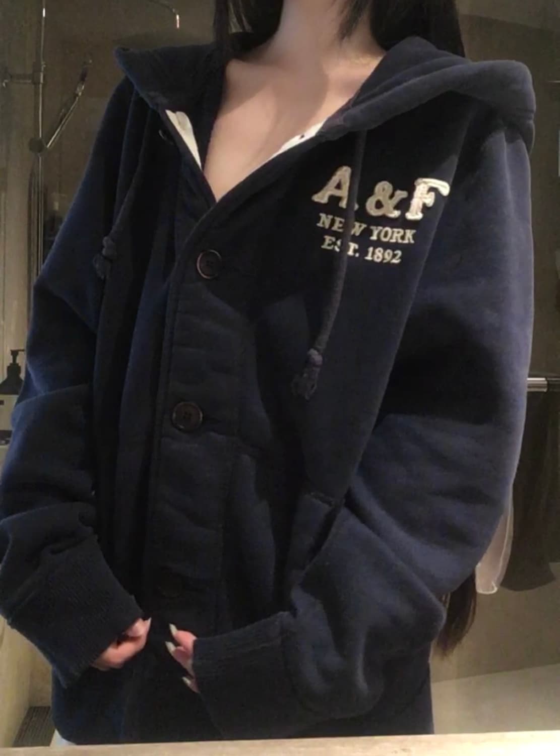 아베크롬비 네이비 후드 집업 핀터레스트 핀터깔 y2K 점퍼 상품이미지6