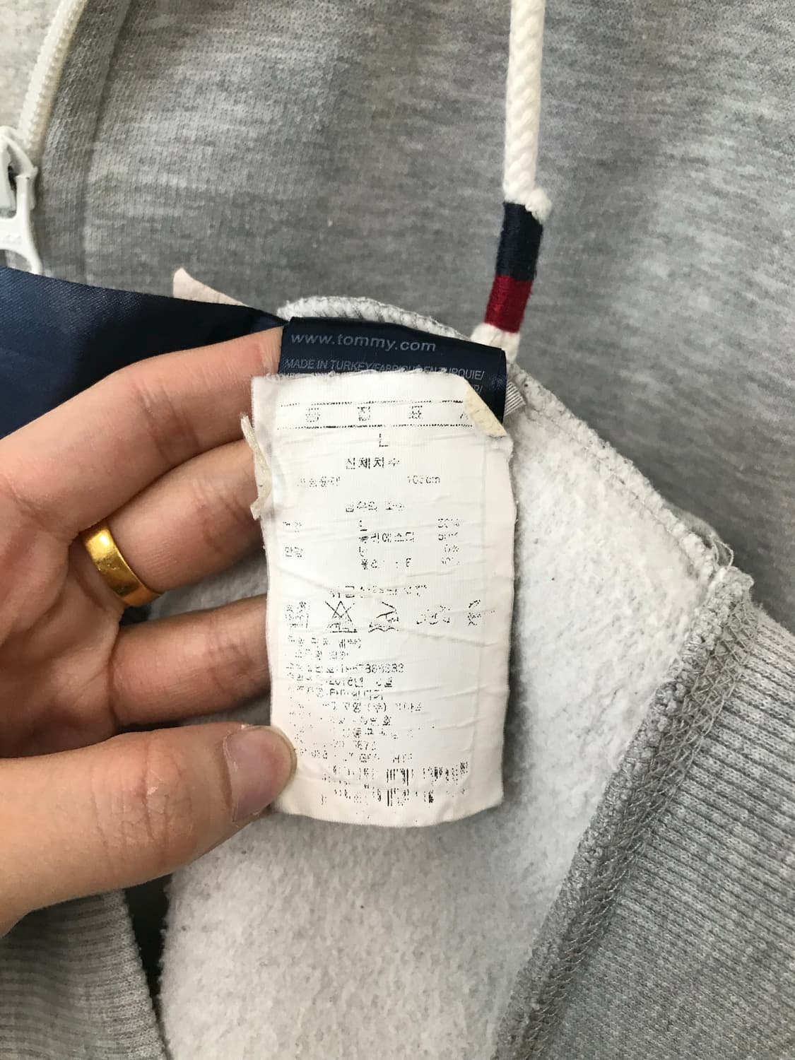 타미힐피거 자수로고 그레이 후드집업 상품이미지5
