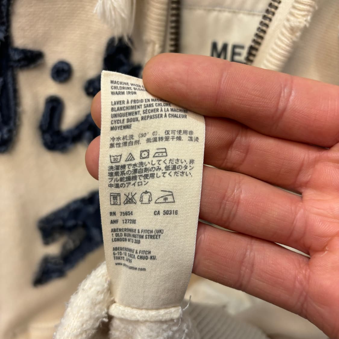 아베크롬비 y2k 빈티지 화이트 후드집업 M 상품이미지8