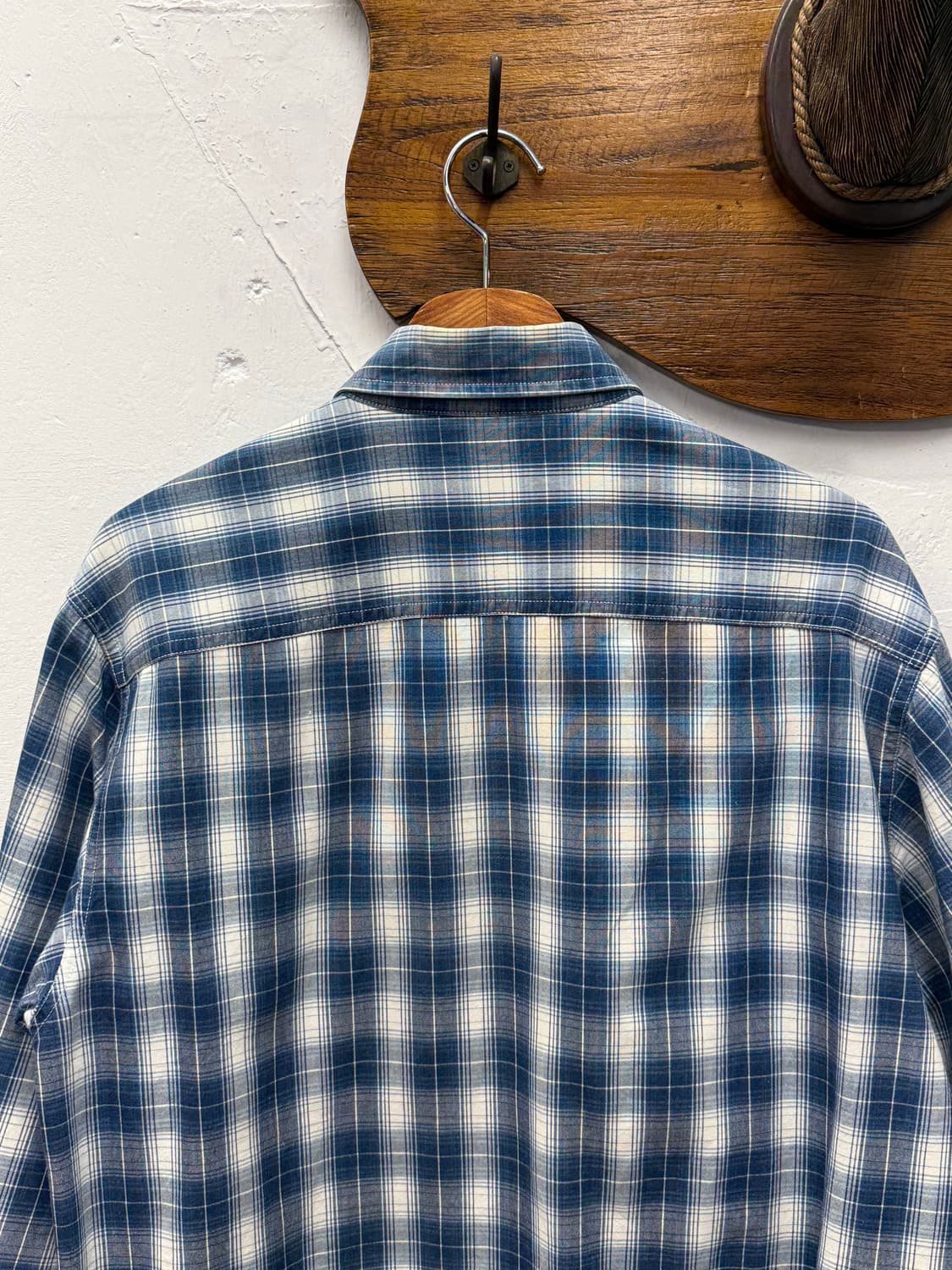 Old GAP Blue Plaid Button-Down Shirt 상품이미지6