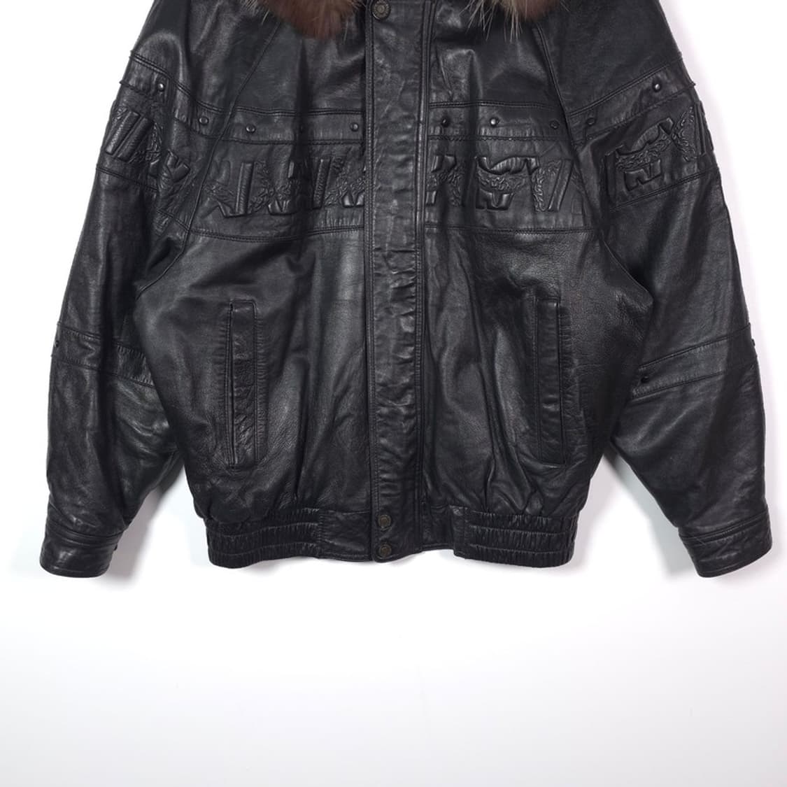 발망 올드스쿨 양가죽 엠보싱 후드 자켓 L 상품이미지4