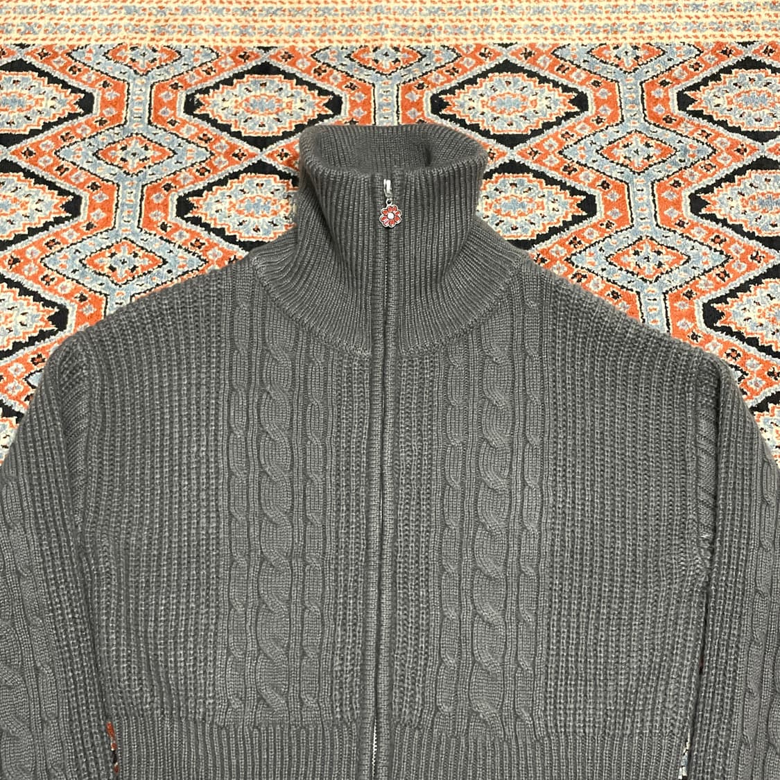 마크곤잘레스 그레이 꽈배기 크롭 니트집업 여성F 상품이미지2