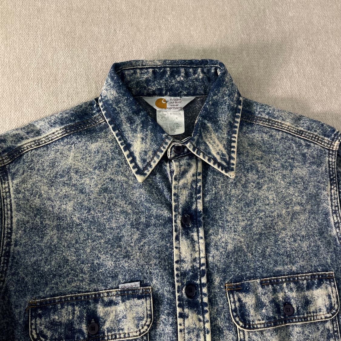 100 칼하트 애시드 데님 워싱 셔츠 자켓 상품이미지2