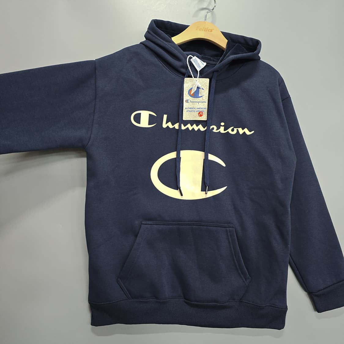새제품)챔피온(Champion) 빅로고 후드 네이비 L 상품이미지2