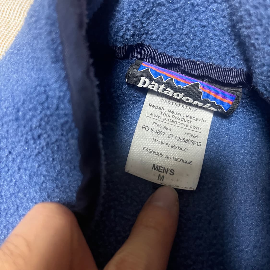 파타고니아 신칠라 스냅티 fuzzy plaid 블루 M 상품이미지6