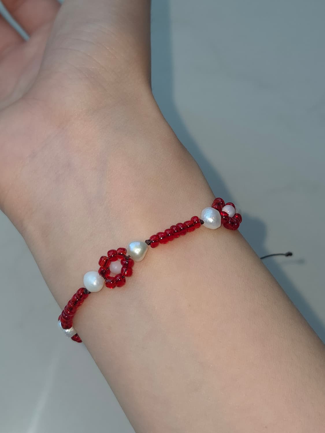 [Handmade] red flower 비즈팔찌 상품이미지5