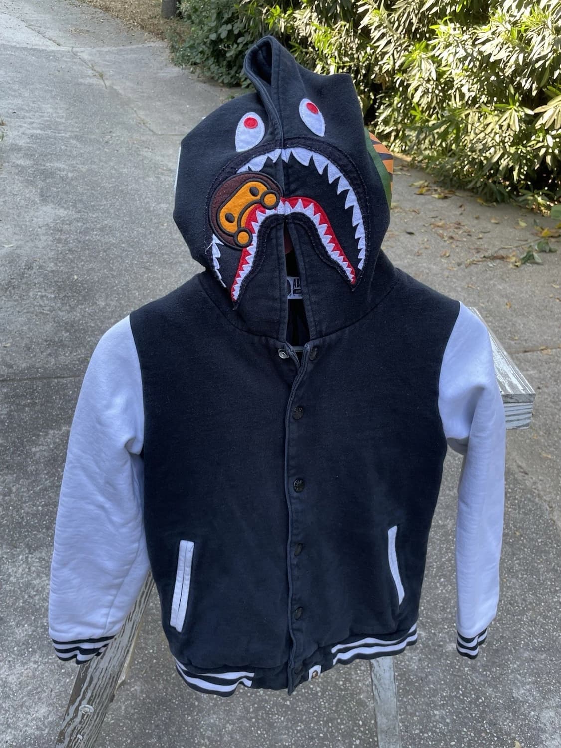  베이프 샤크 인 마일로 후드 바시티 자켓 상품이미지1