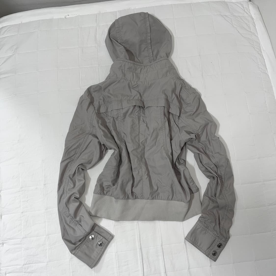 gray crop hood jacket 상품이미지2