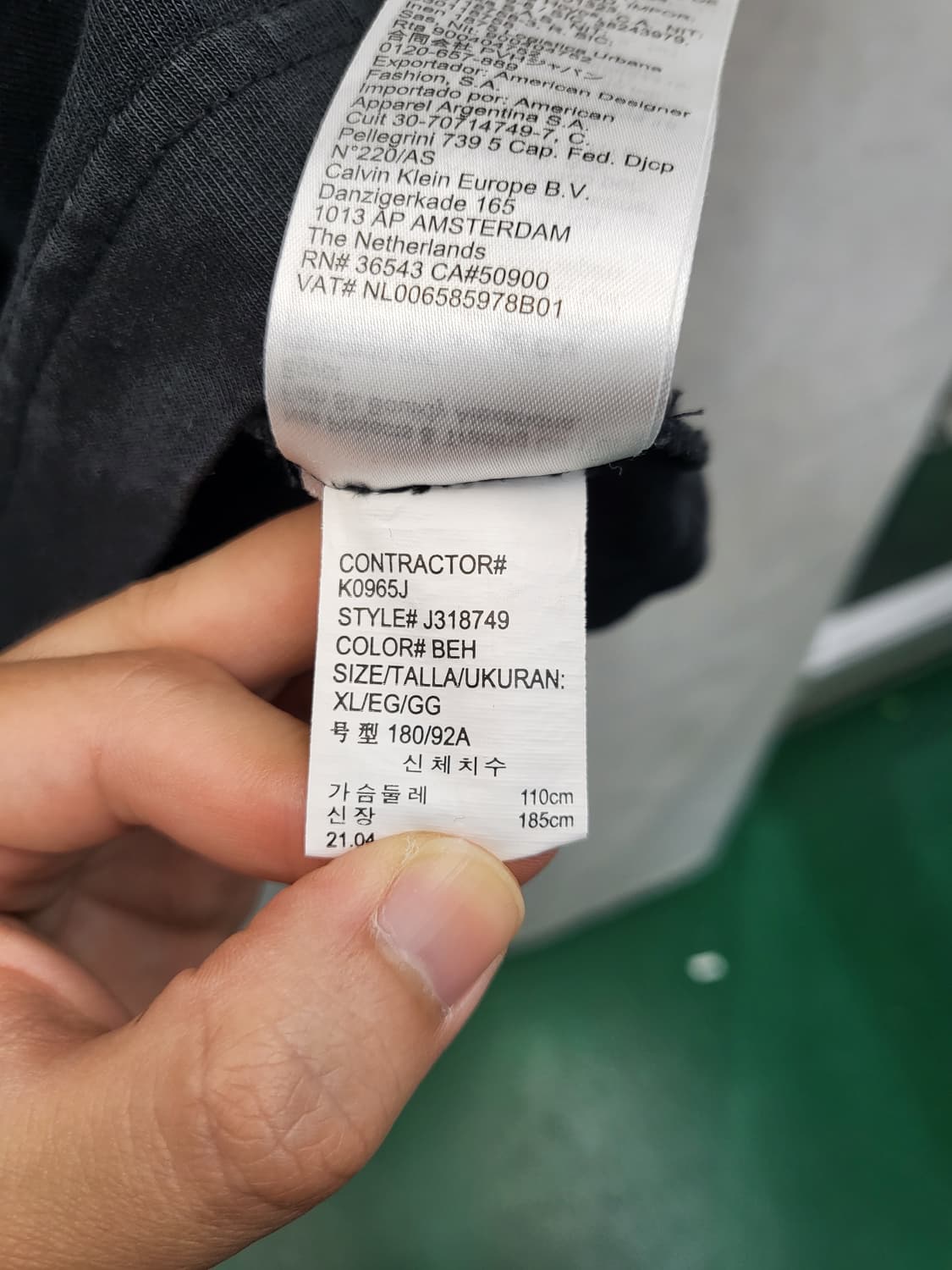 캘빈클라인 블랙 CK 로고 긴팔 롱슬리브 상품이미지5