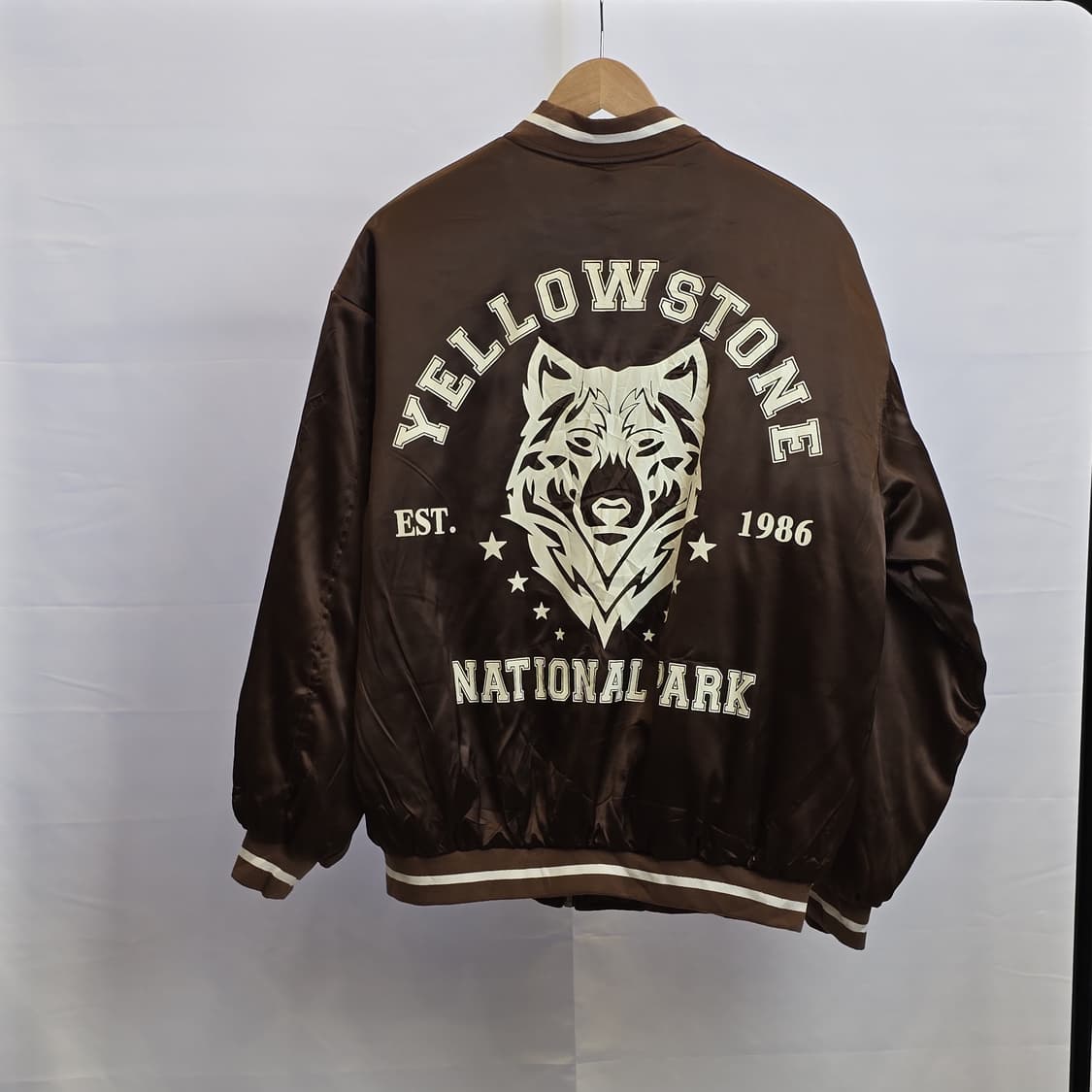 브라운 사틴 야구점퍼 S Vine & Valley 스타디움 재킷 상품이미지2