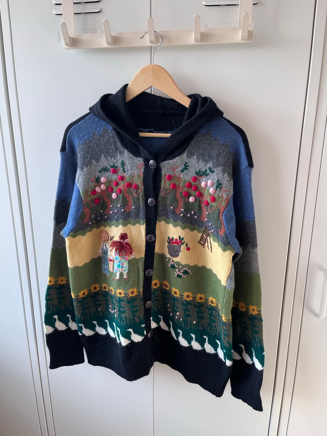 (Rare) Handmade  풍경 울니트 후드 가디건  상품이미지5