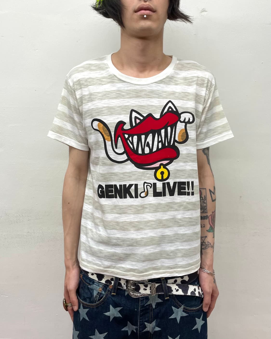Lips Cat Stripe T-shirt 상품이미지1