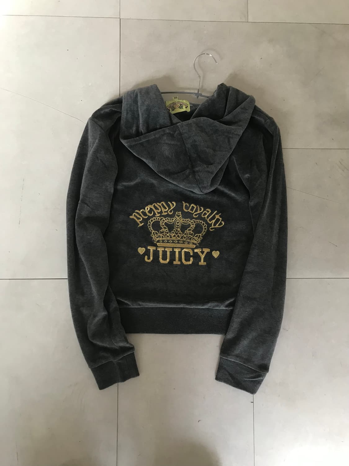 쥬씨꾸뛰르 그레이 벨벳 후드집업 상품이미지10