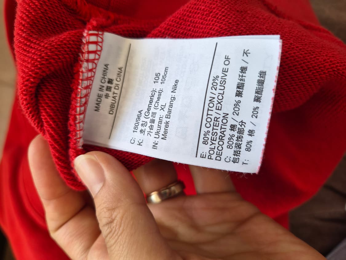 나이키 남성 스우시레드맨투맨티셔츠 105사이즈 상품이미지8