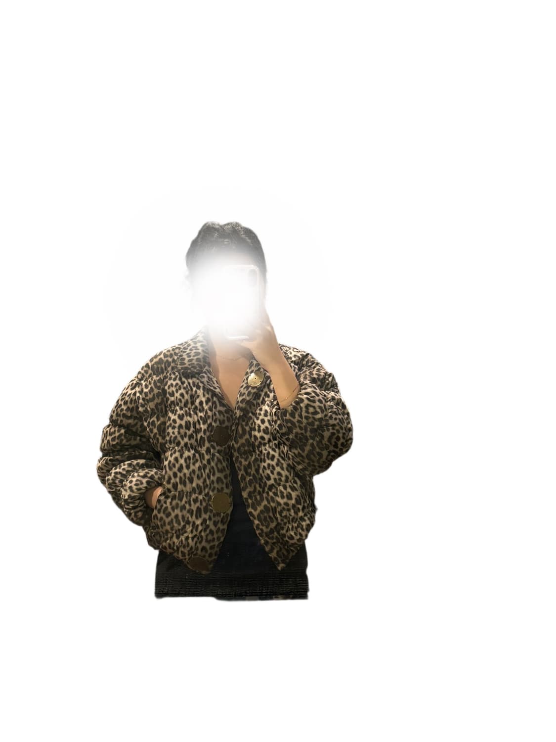 Leopard Metal-Button Quilted Puffer Coat 상품이미지2