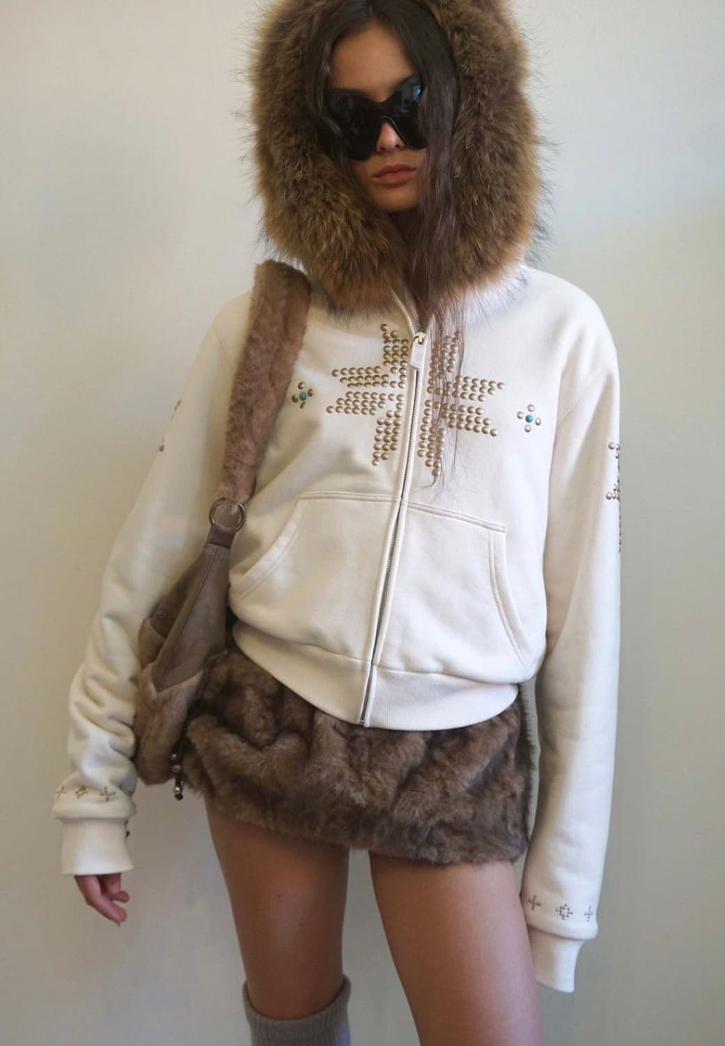 스컬프터 Fur Trimming Hooded Zip-Up 상품이미지1