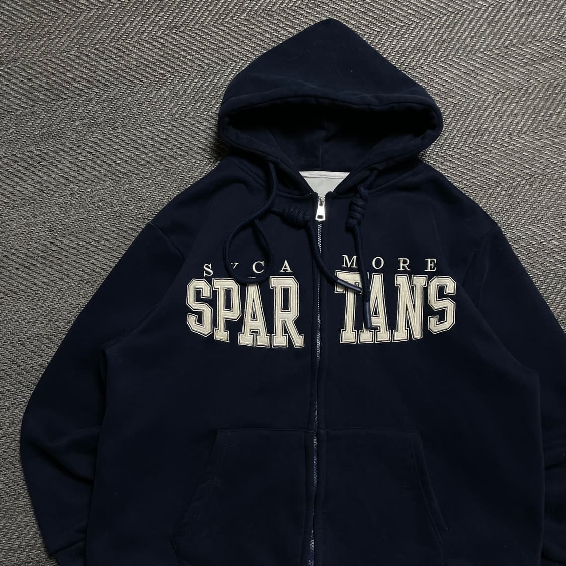 빈티지 spartans 빅로고 박시핏 스웻 기모 후드 집업y 5284 상품이미지4