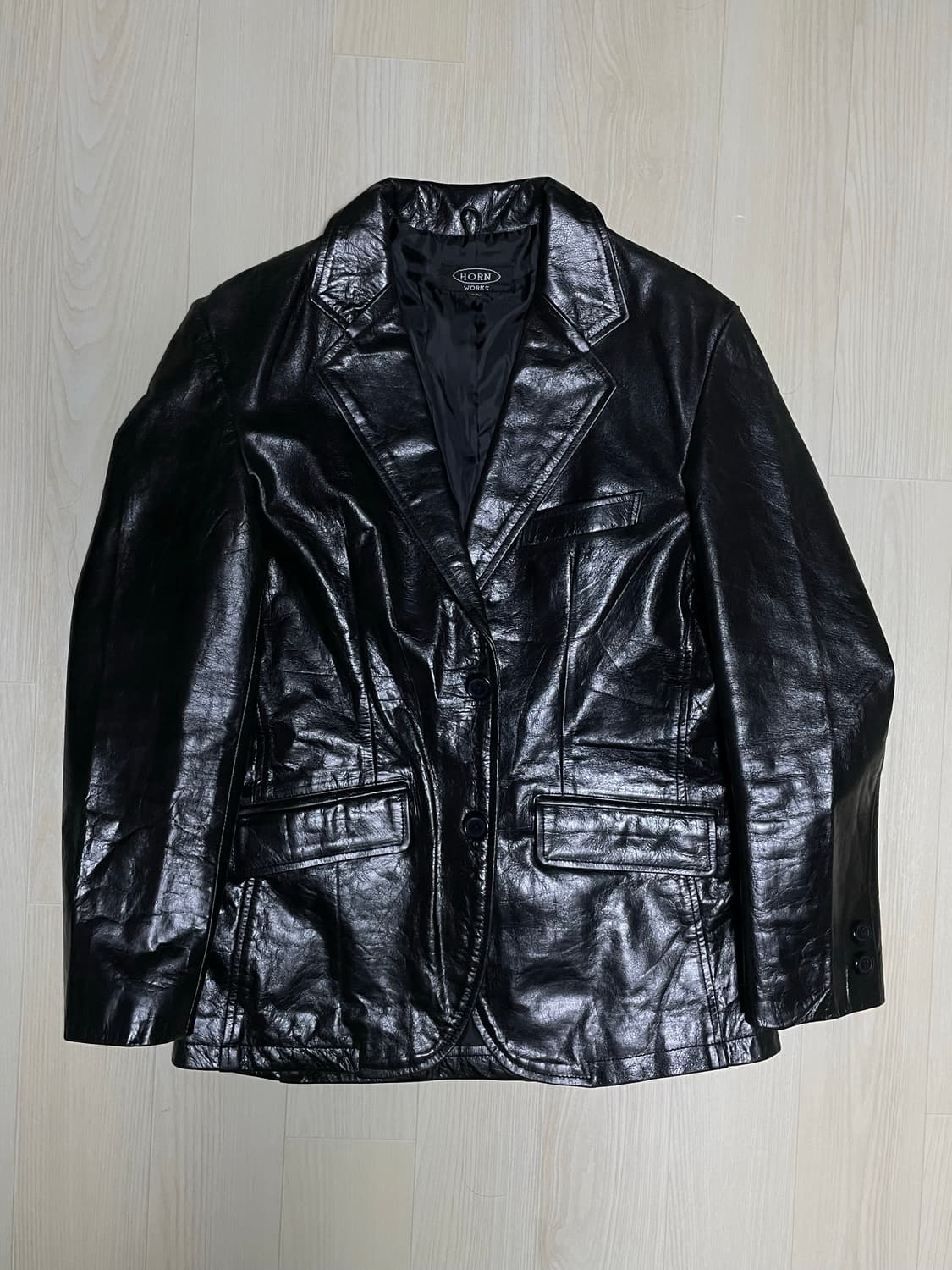 [95] HRON WORKS 레더 블레이저 상품이미지1