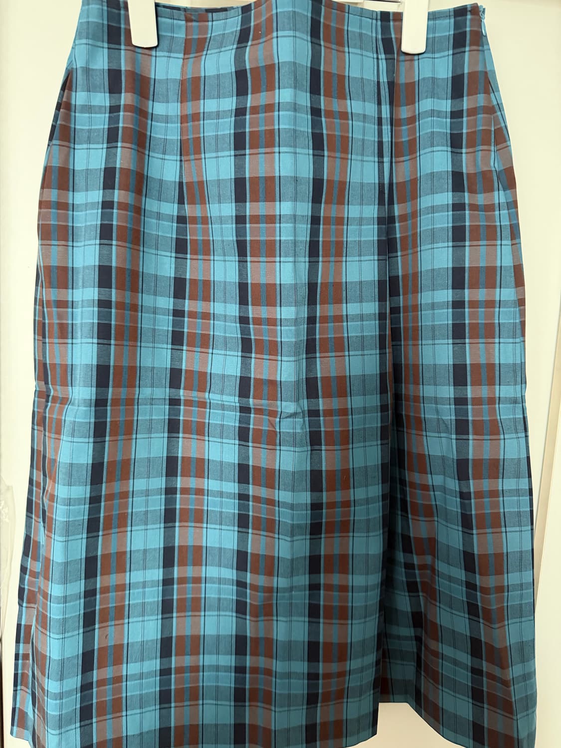 노컨텐츠 체크 미디 플리츠 스커트 새상품 상품이미지3