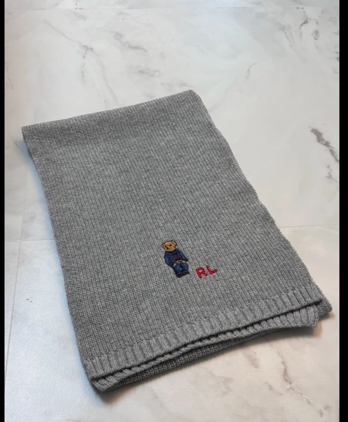 폴로 랄프로렌 곰돌이 머플러 회색 상품이미지3