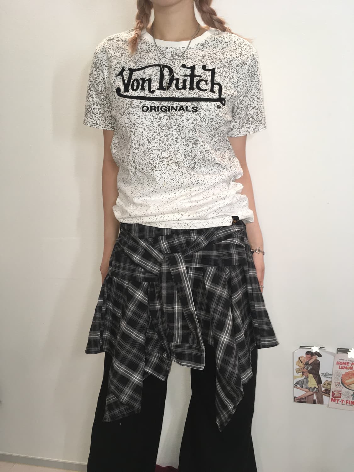 jpn vintage check layered midi skirt 상품이미지4