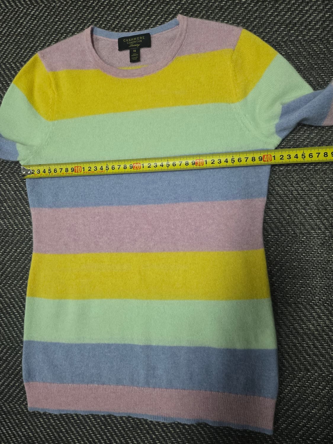 차터클럽 캐시미어100%니트 스트라이프 패턴 니트티 상품이미지5