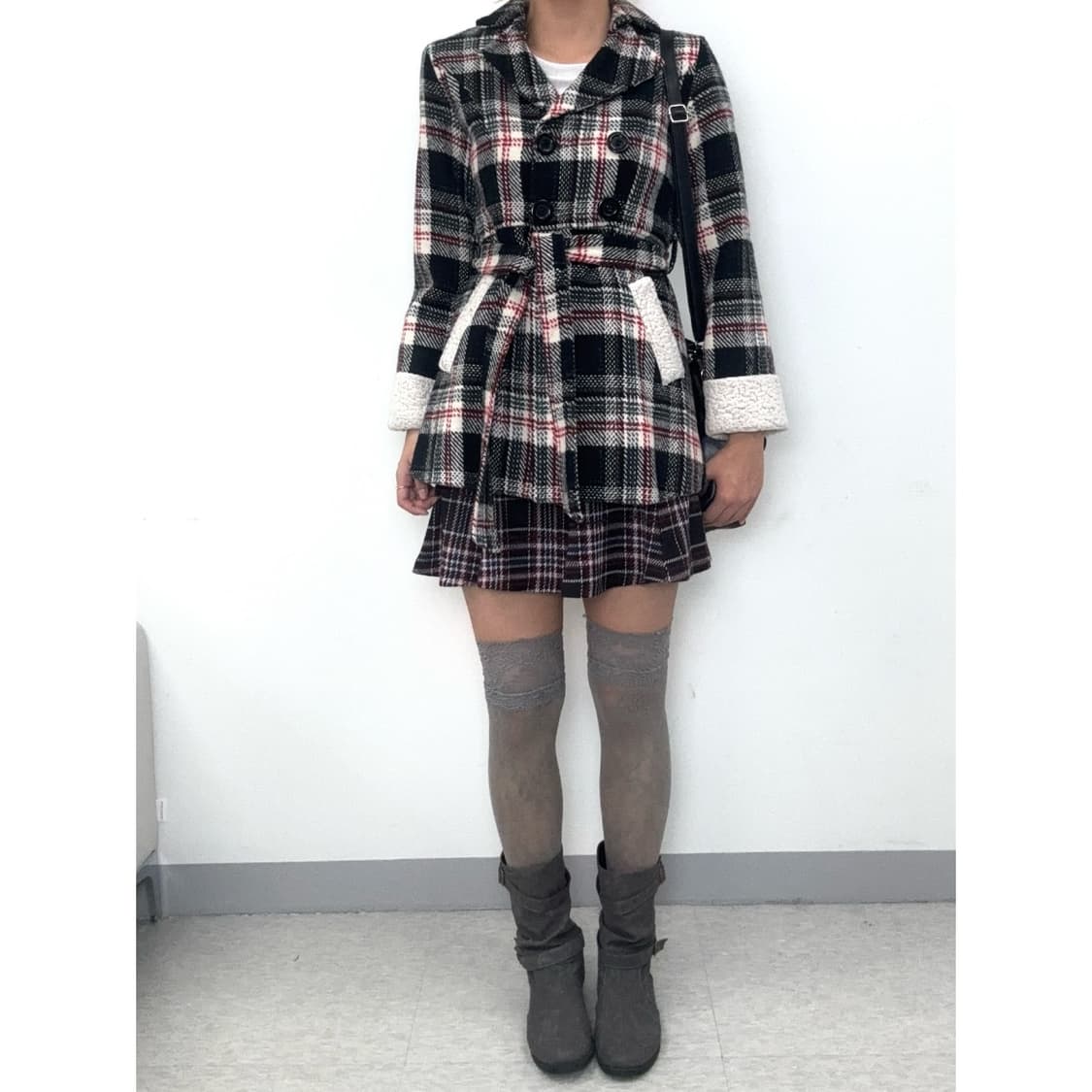 빈티지 체크 스커트 상품이미지2