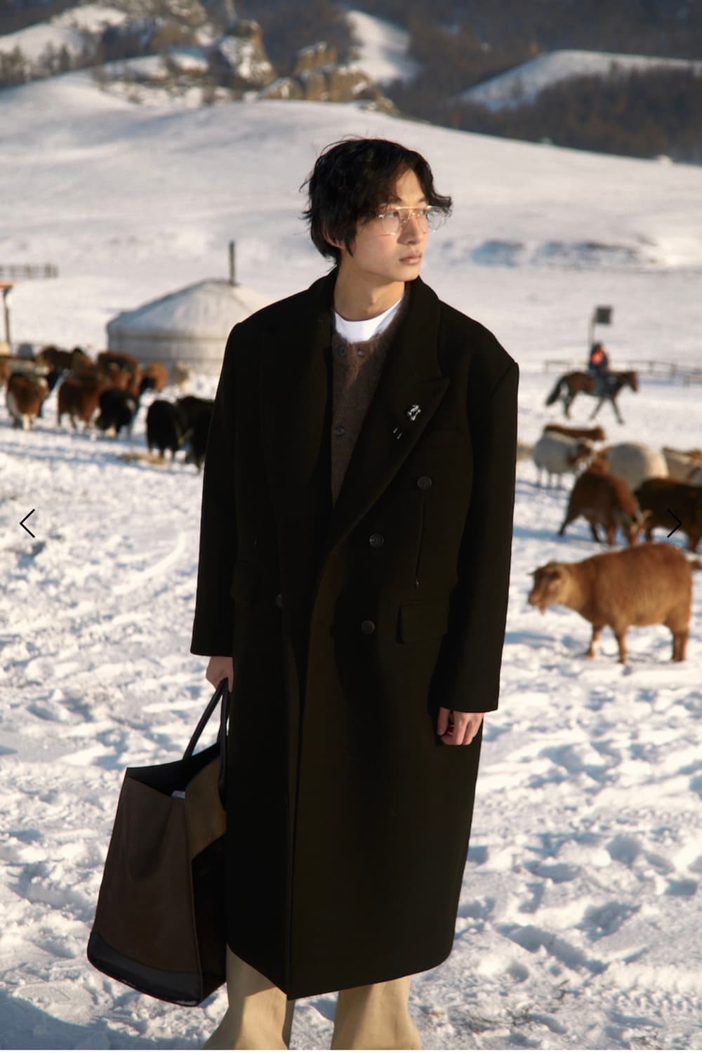 STU 다트 포켓 더블 코트 브라운 S사이즈 새상품 상품이미지3