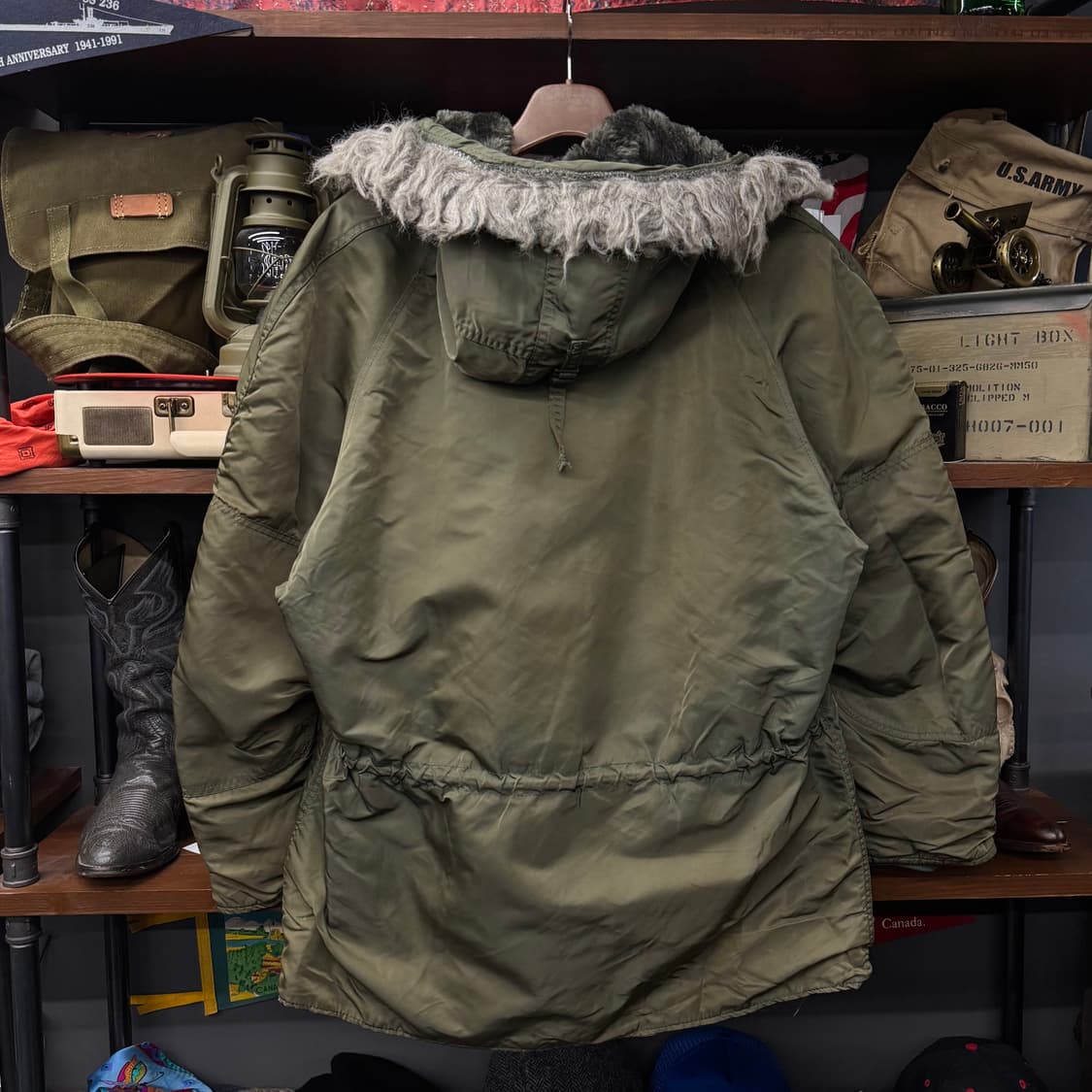 90s 알파 인더스트리 N3B 밀리터리 퍼 후드 야상 자켓 파카 N135 상품이미지2