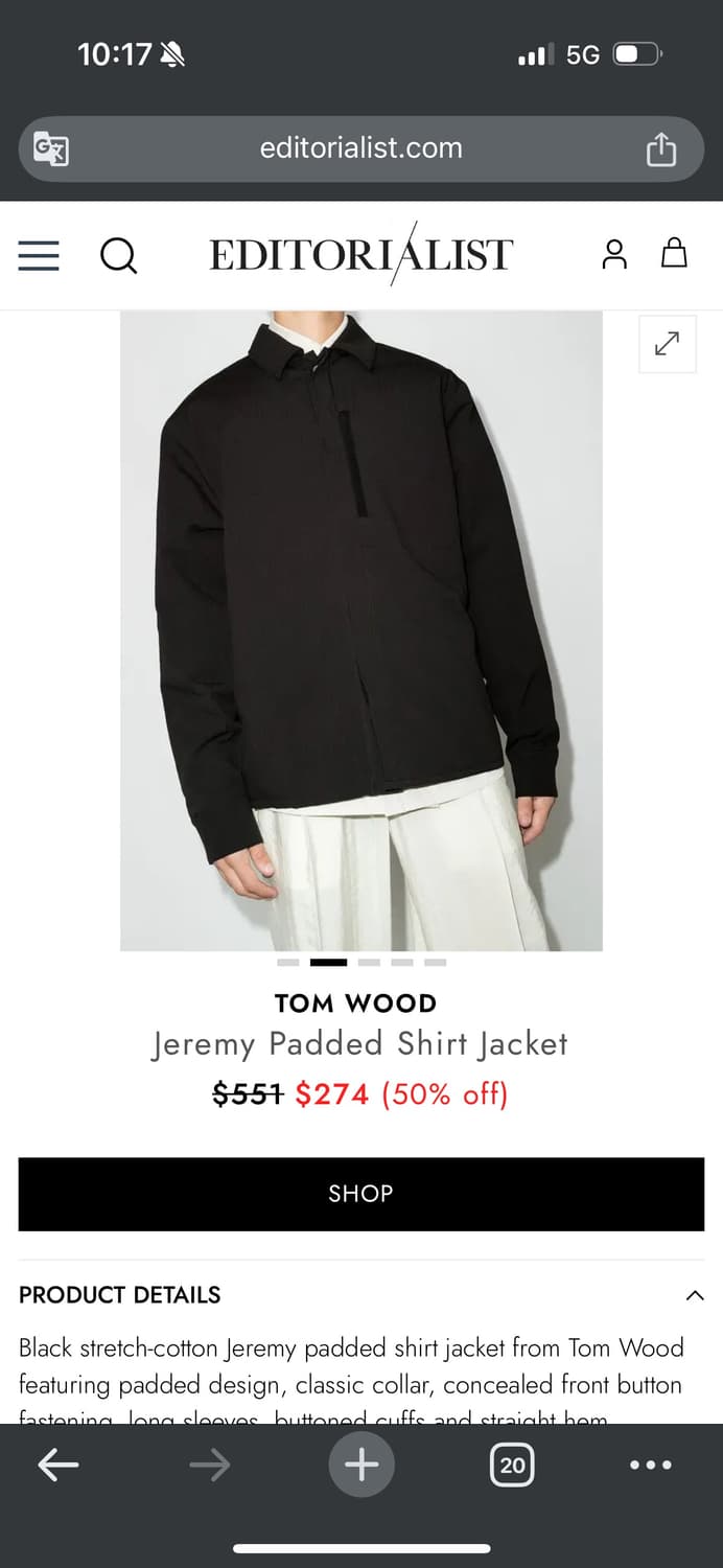 톰 우드 패디드 셔츠 자켓 상품이미지10