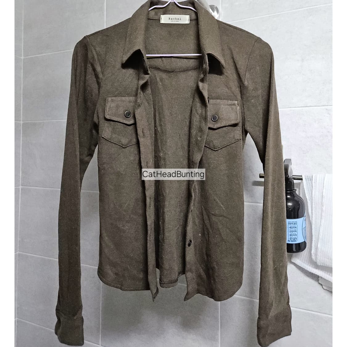 투포켓 슬림핏 코튼 남방셔츠 가디건_카키브라운 상품이미지3