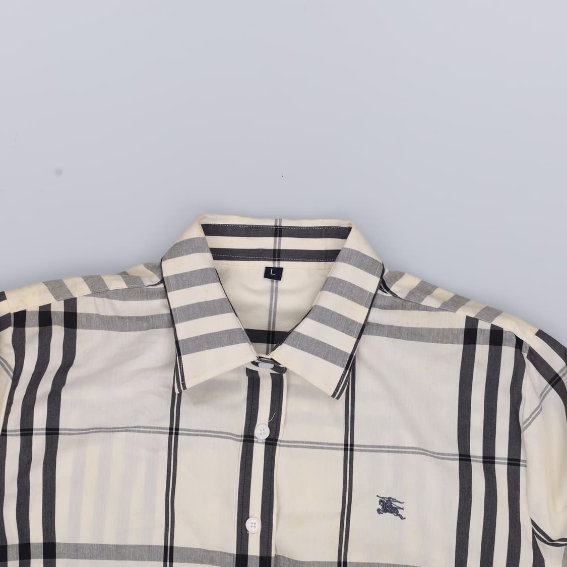 L 빈티지 노바체크 셔츠(전체오염) 0401H1 상품이미지5