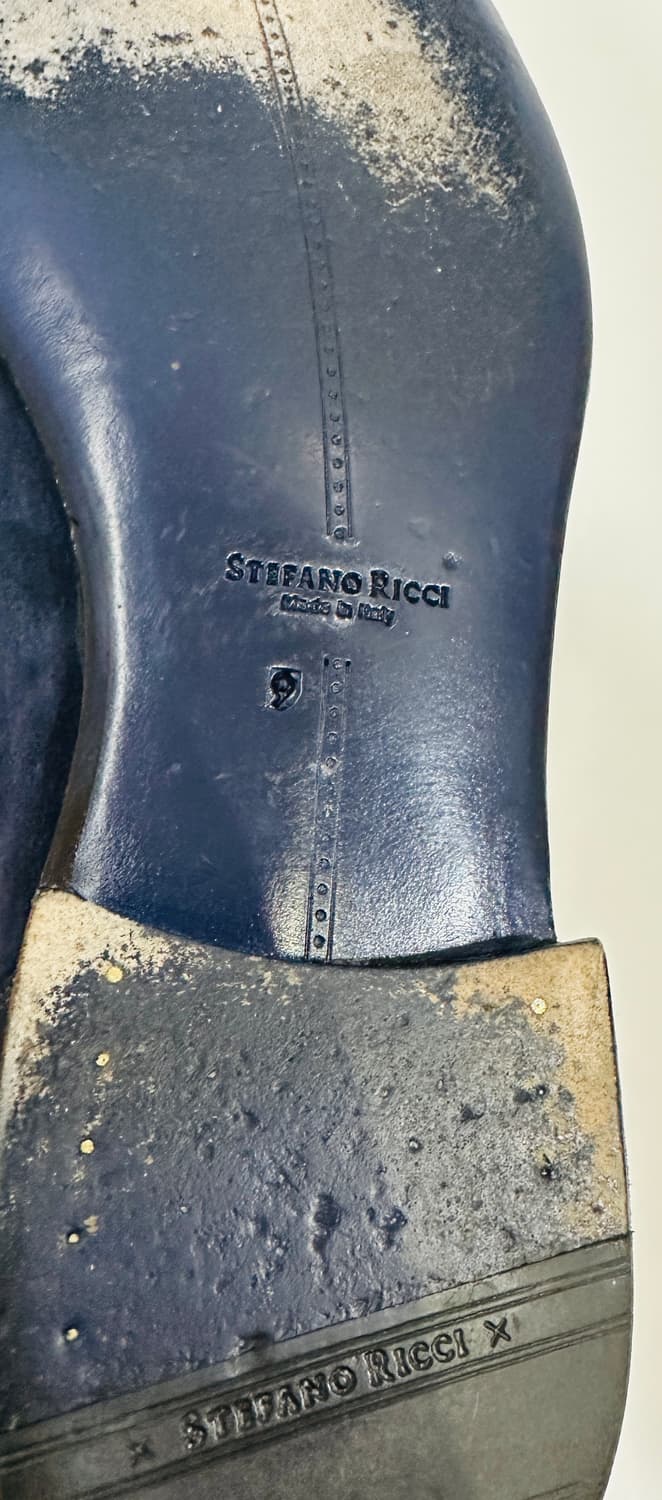 스테파노리치 송아지가죽 스웨이드 네이비 로퍼 상품이미지4