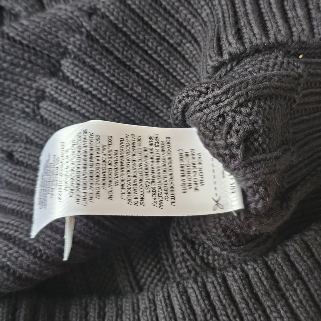 XS 새제품) 폴로 랄프로렌 W 케이블 니트 코튼 V넥 스웨터 블랙 여성 상품이미지5