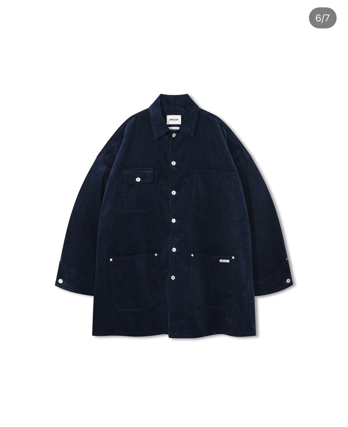 앵글런 Anglan Corduroy Work Coat Jacket 네이비 상품이미지1