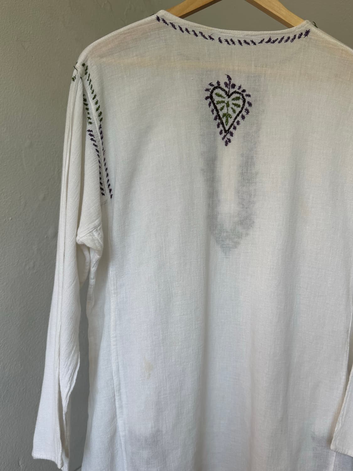 에스닉 자수 롱 거즈 하프 슬리브 상품이미지6