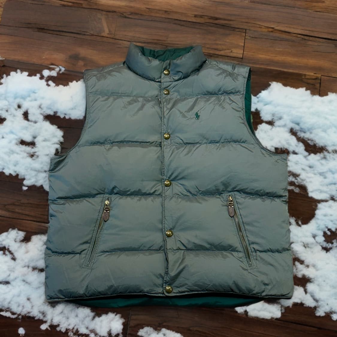 폴로 랄프로렌 패딩 조끼 리버시블 (XL) 카키 상품이미지1