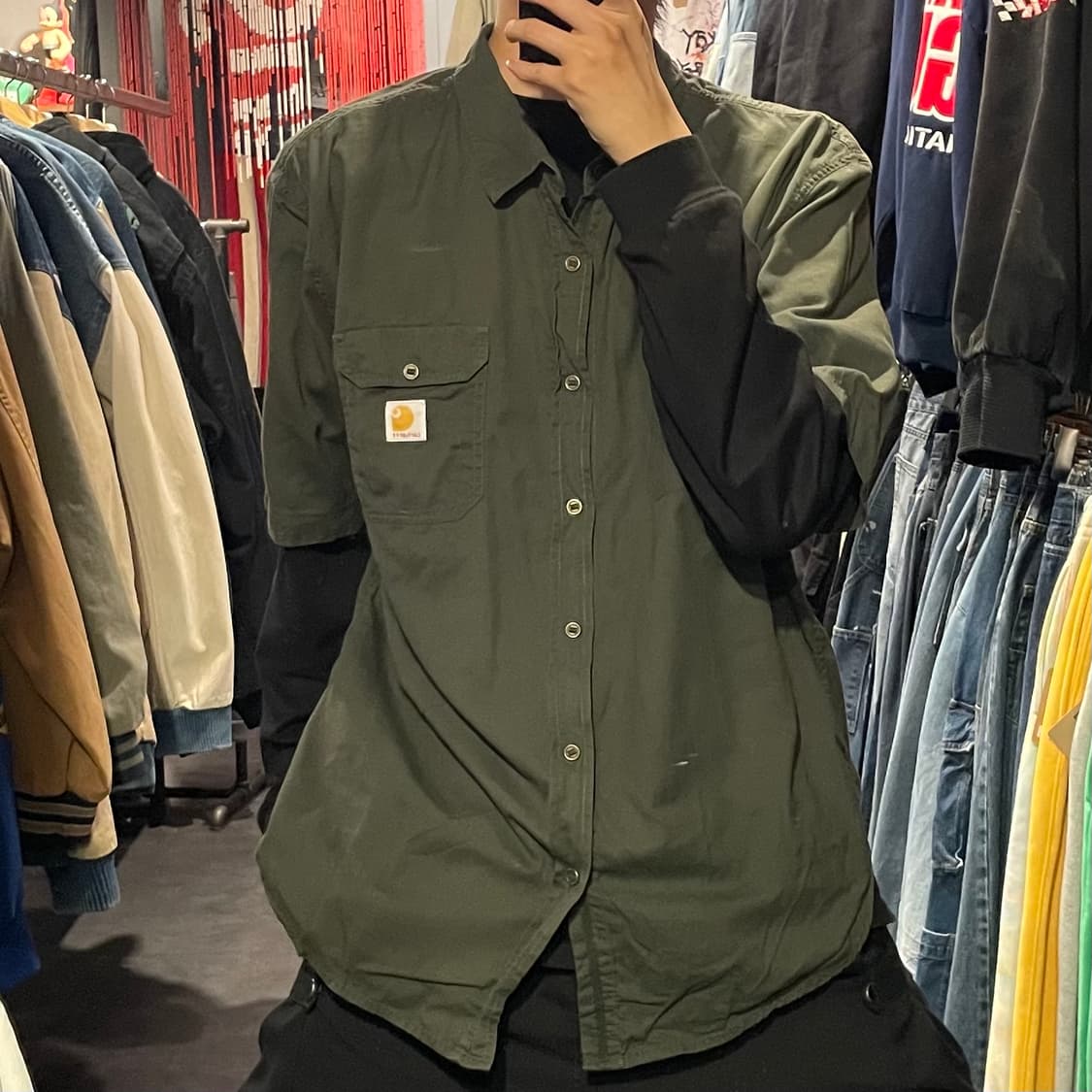 [IM] carhartt 칼하트 카키 반팔셔츠 상품이미지3