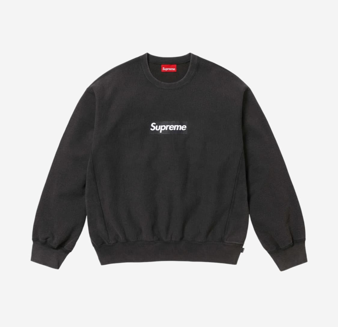 Supreme Washed Box Logo Crewneck Black  상품이미지1