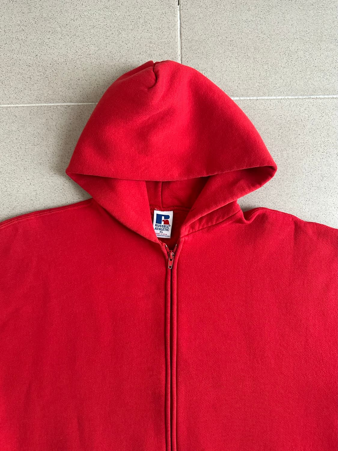 90s 빈티지 러셀 후드집업 레드 XL USA 상품이미지4