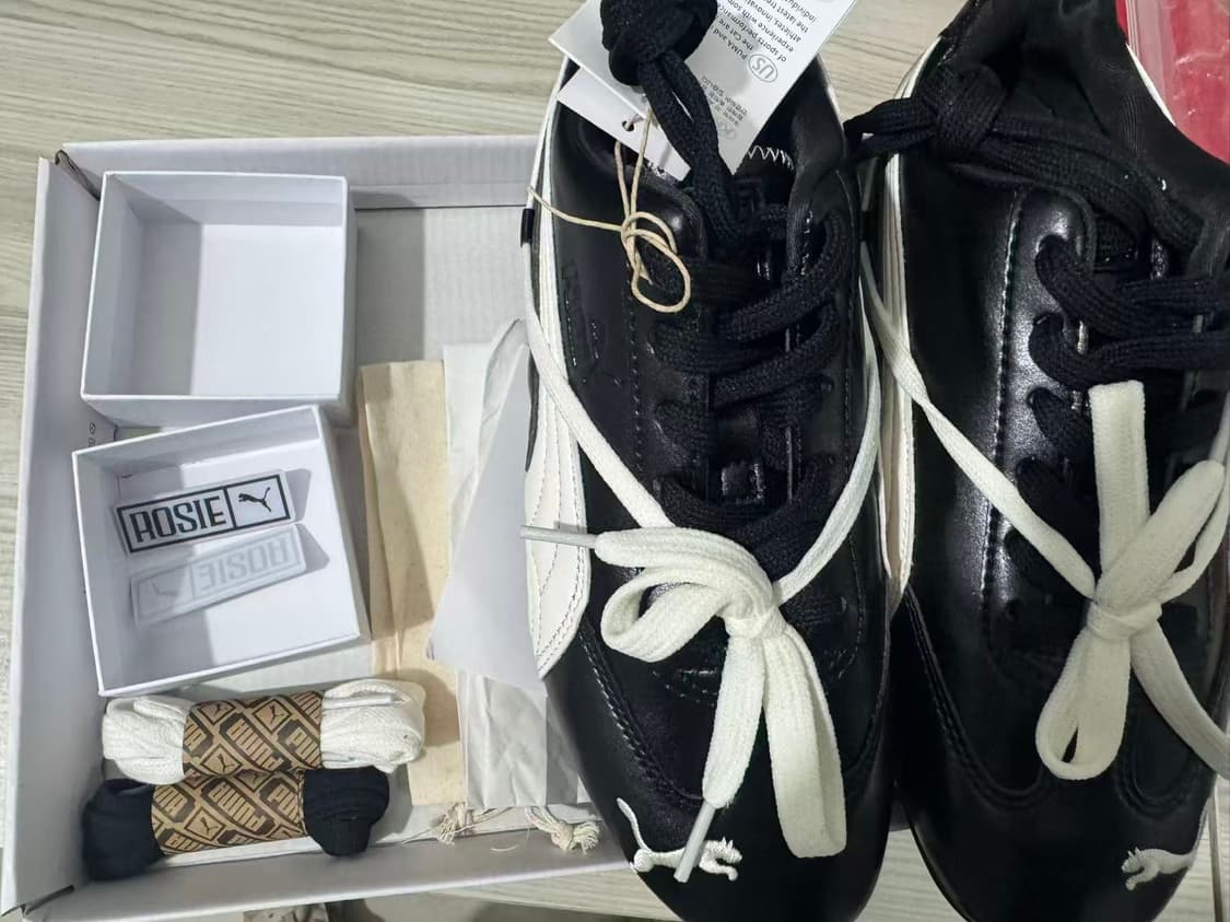 푸마 x 로제 스피드캣 PRM 블랙 웜 화이트 235MM 상품이미지2