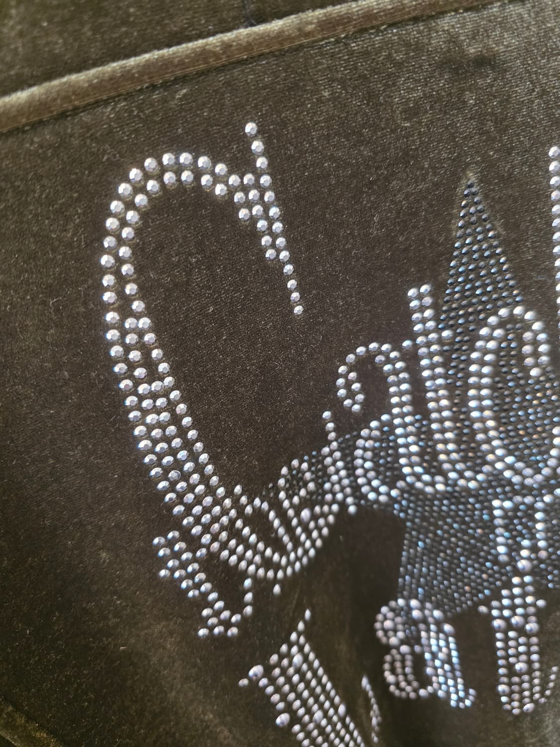 GGPX 올리브그린 벨벳 스타 아플리케 봄버 자켓 S 상품이미지6