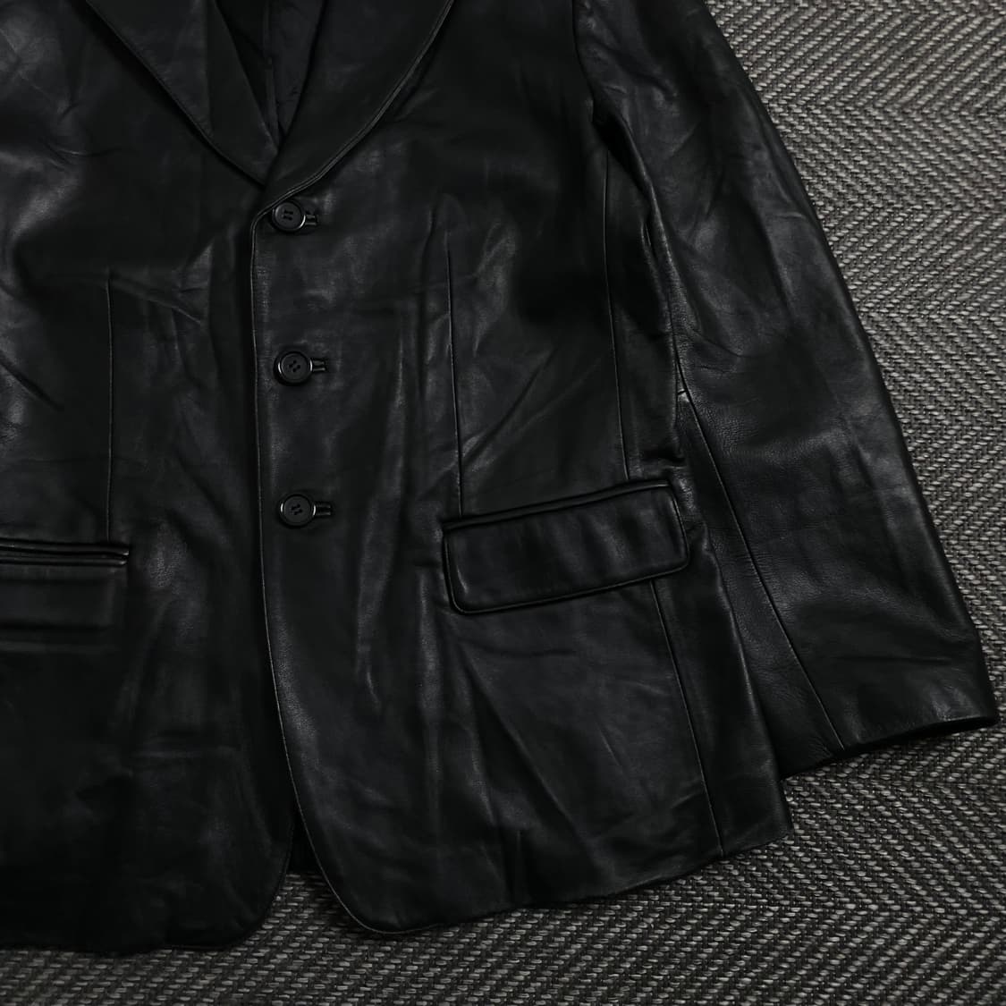 ELK NOSAMOURS 램스킨 가죽 블레이저 블랙 y 4405 상품이미지3