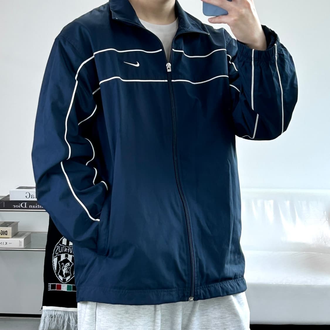 나이키 스우시 센터라인 네이비 트랙 자켓 M 상품이미지1