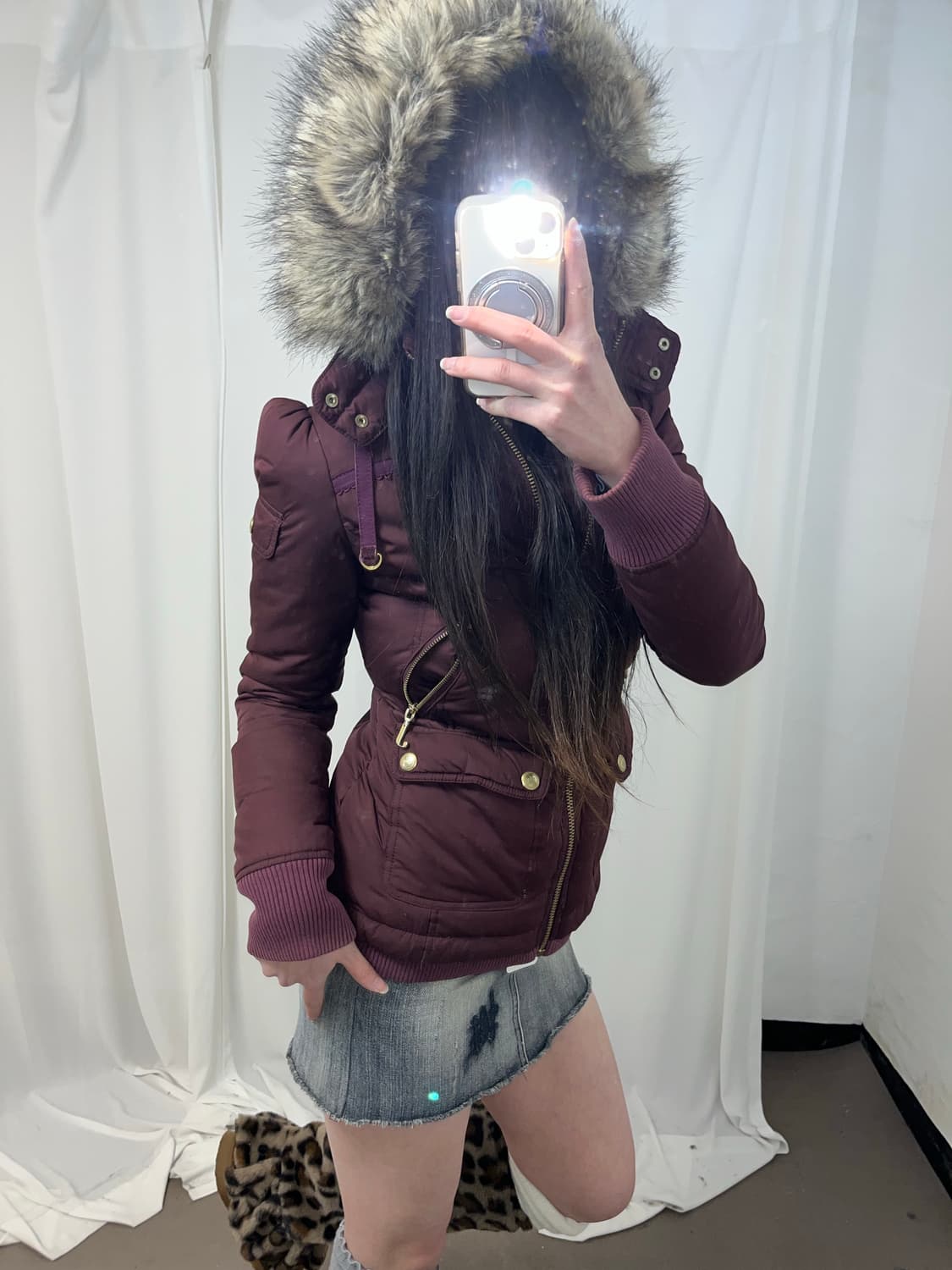 Juicy Couture 갸루깔 버건디 울프죠 패딩  상품이미지1