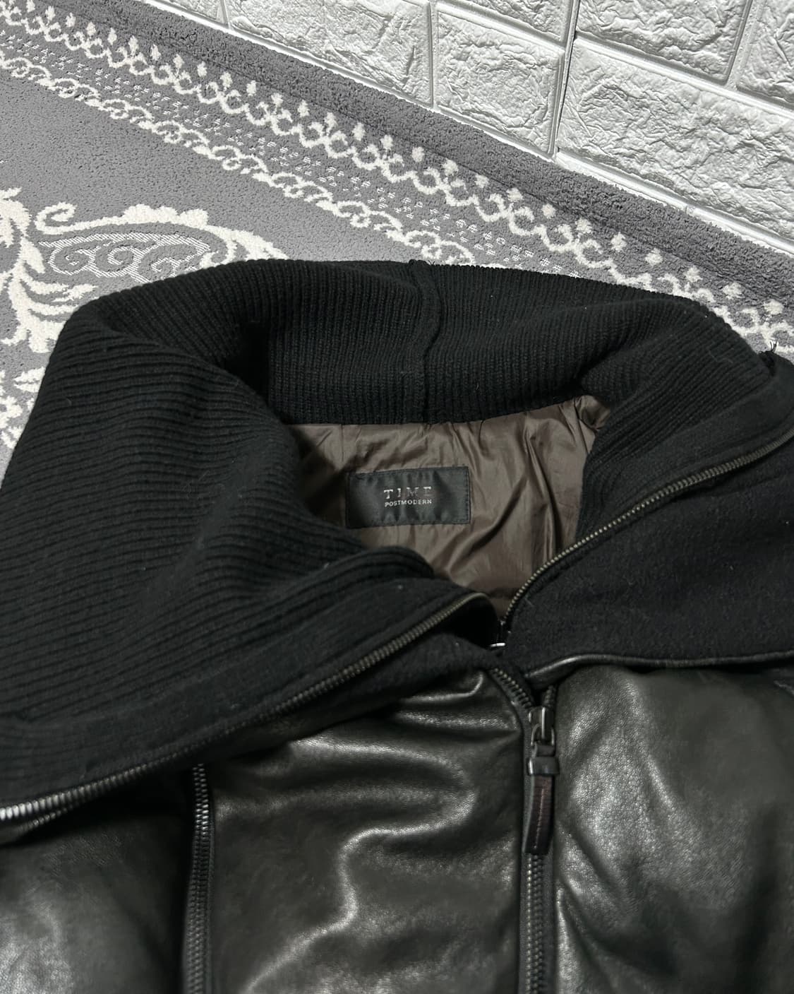 TIME 하이넥 램스킨 패딩 자켓 상품이미지4