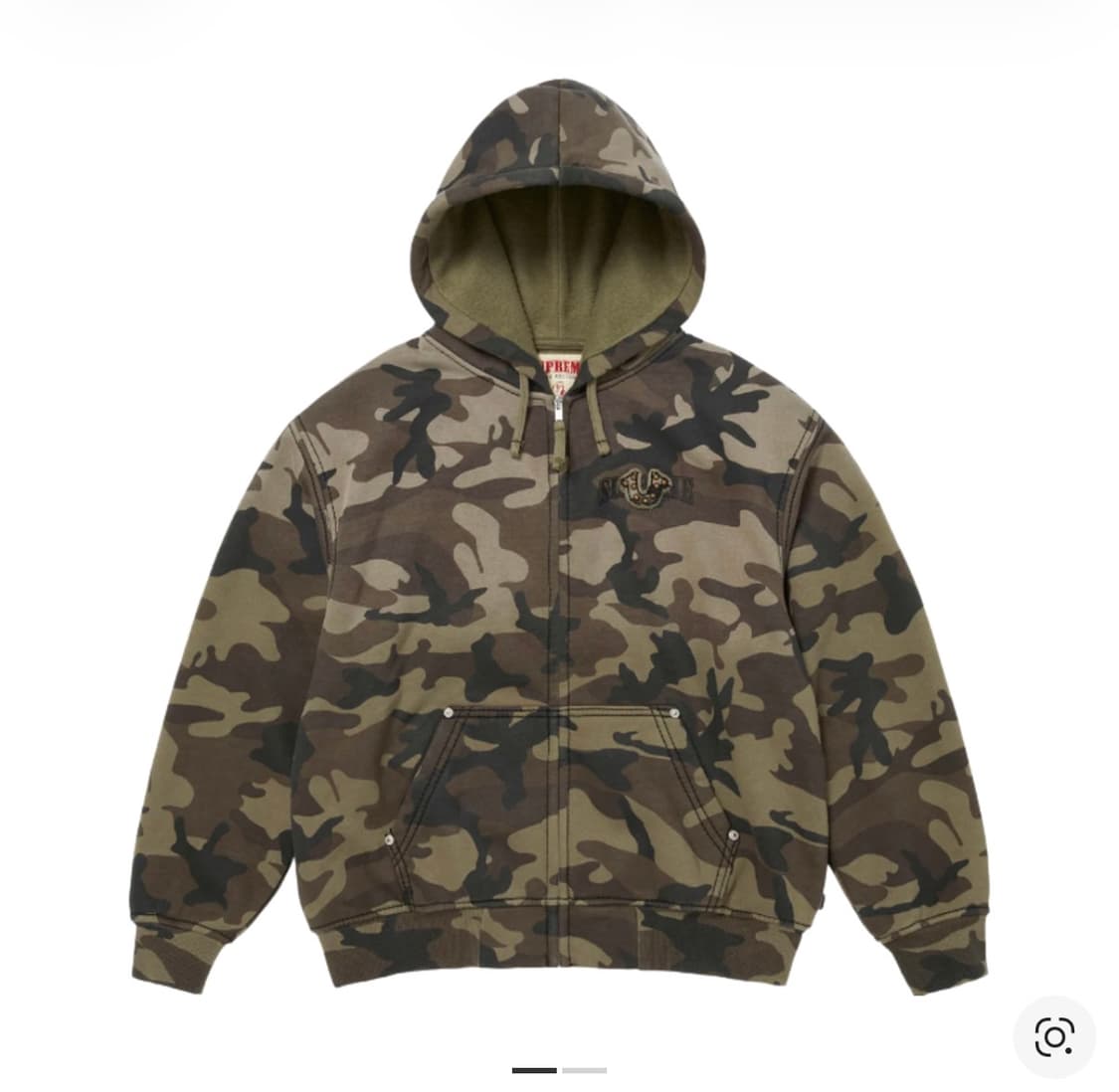 슈프림 x 트루릴리전 집업 후드 스웨트셔츠 브라운 카모 - 25FW 상품이미지1