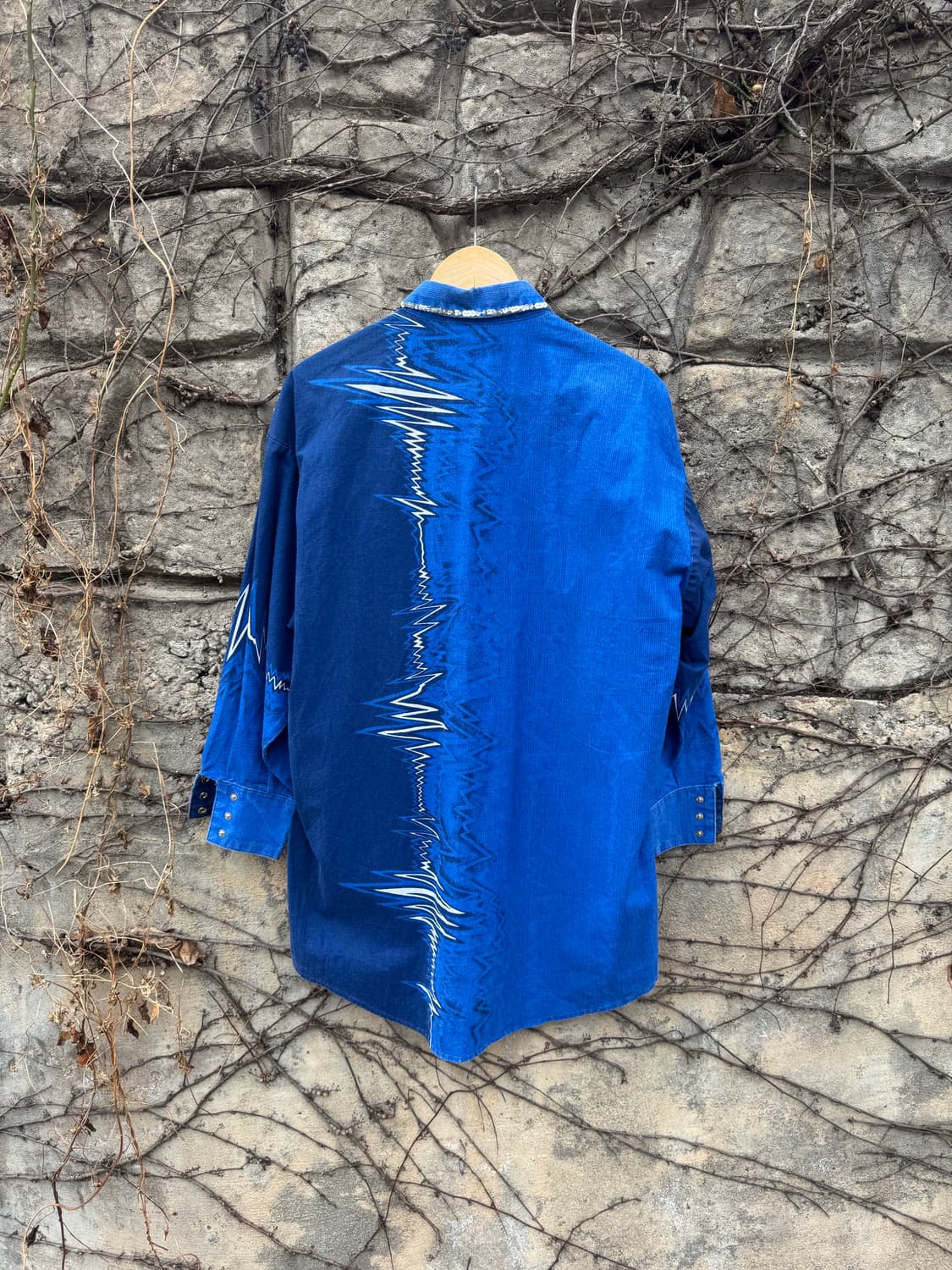 80s 락마운트 빈티지 커스텀 페이딩 웨스턴 셔츠 블루 L 상품이미지2